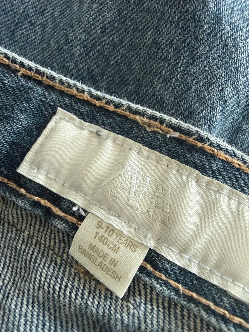 Zara Kids Washed Blue Barrel Jeans